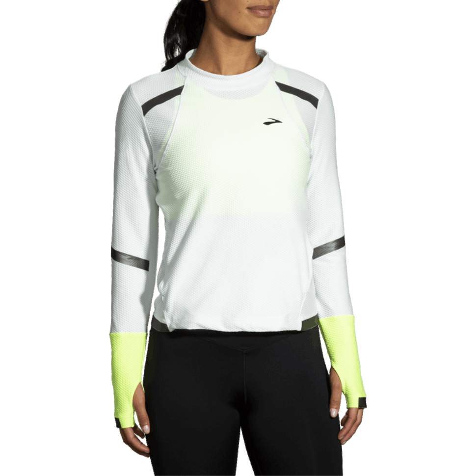 Brooks Carbonite Langarm Damen Eisgrau-nightlife