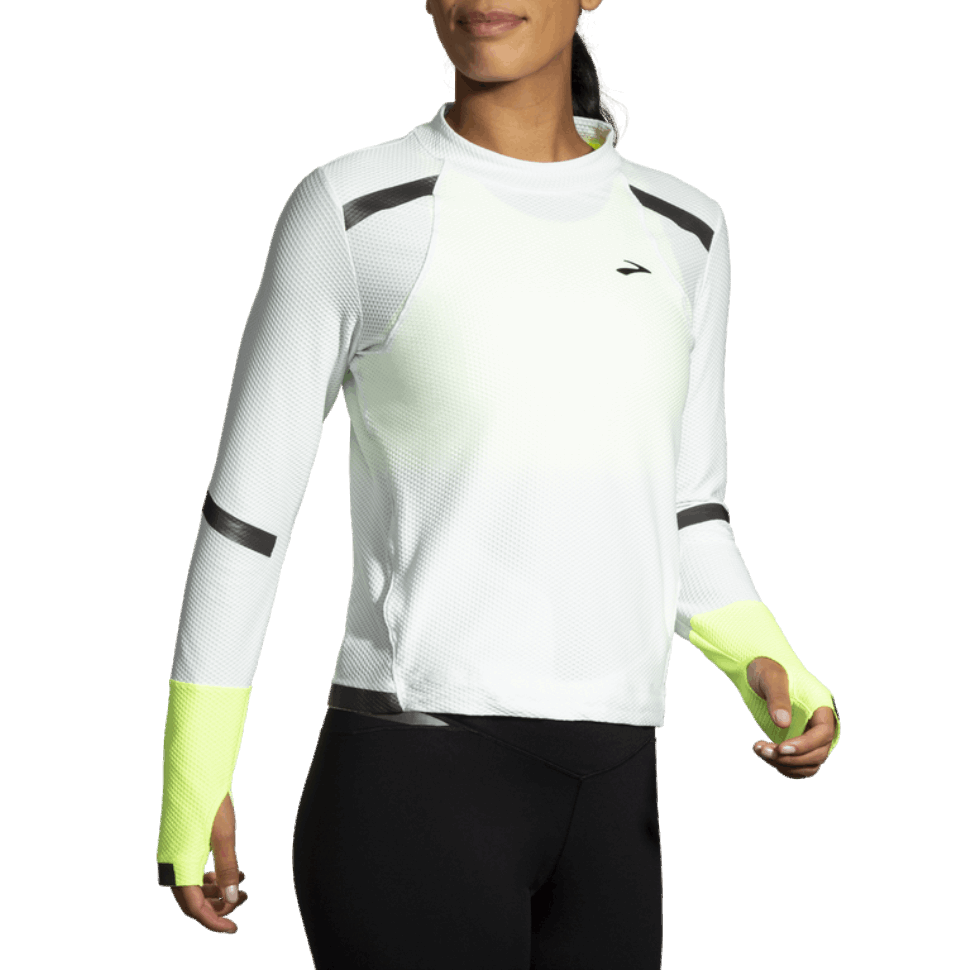 Brooks Carbonite Langarm Damen Eisgrau-nightlife