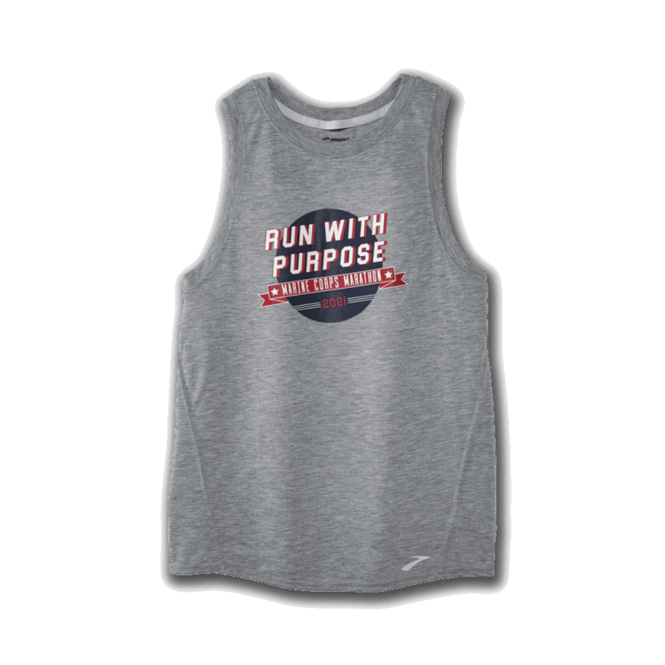Brooks Distance Graphic Tank Heather Ash Zweck Damen