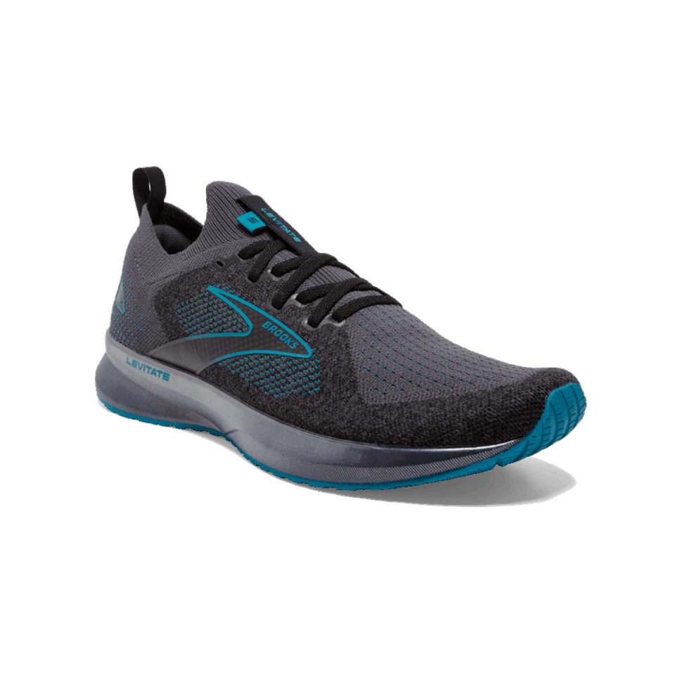 Brooks Levitate Stealthfit 5 Schwarz-Ebenholz-Kristallblaugrün