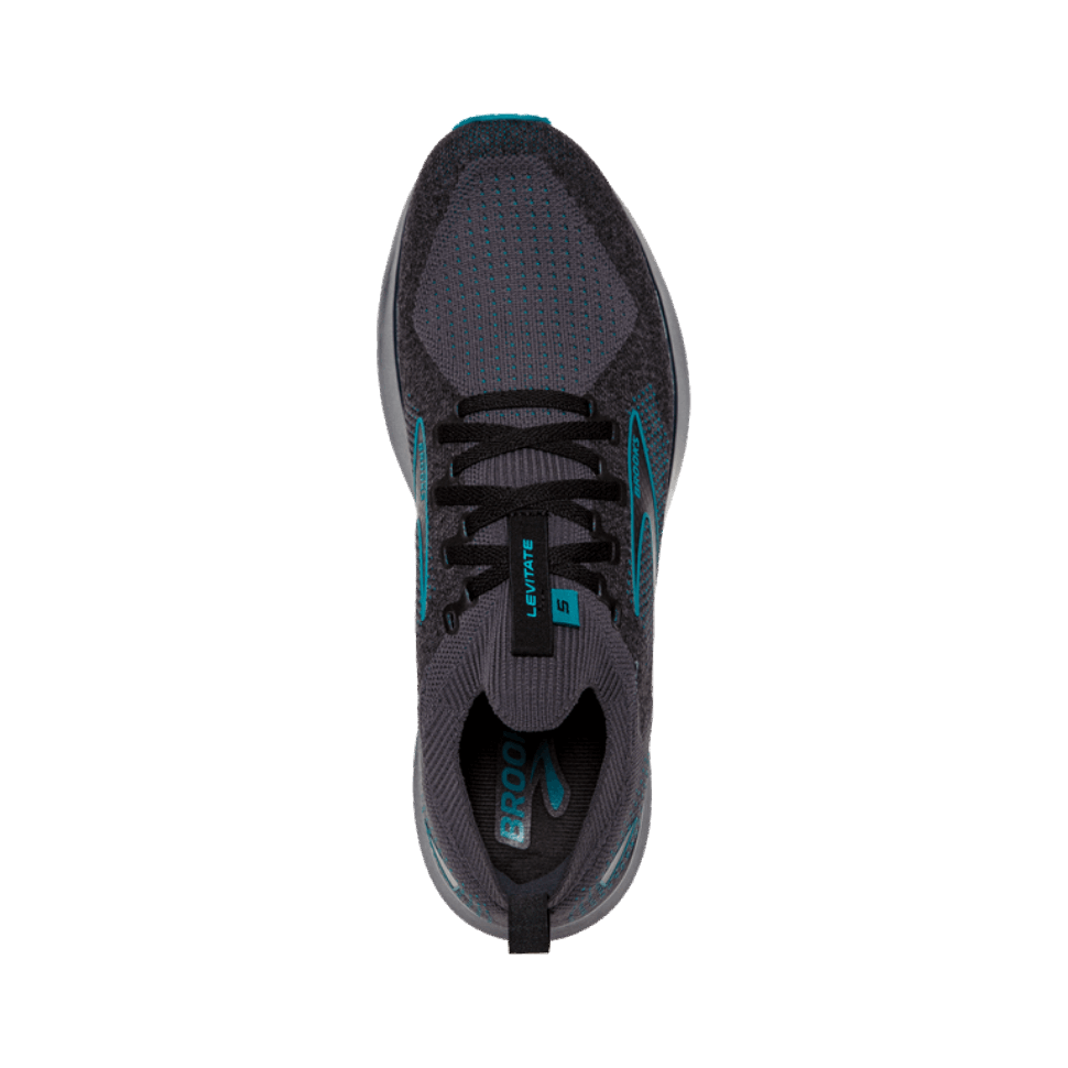 Brooks Levitate Stealthfit 5 Schwarz-Ebenholz-Kristallblaugrün