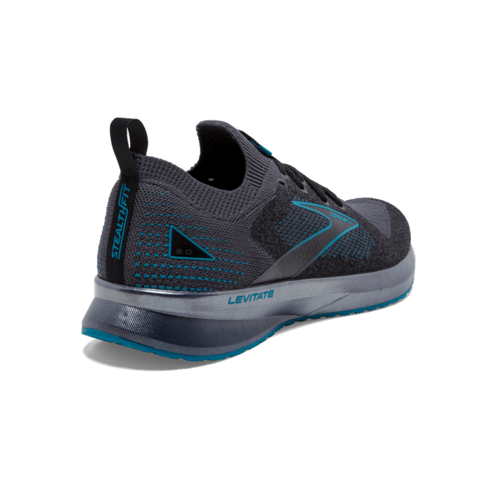 Brooks Levitate Stealthfit 5 Schwarz-Ebenholz-Kristallblaugrün