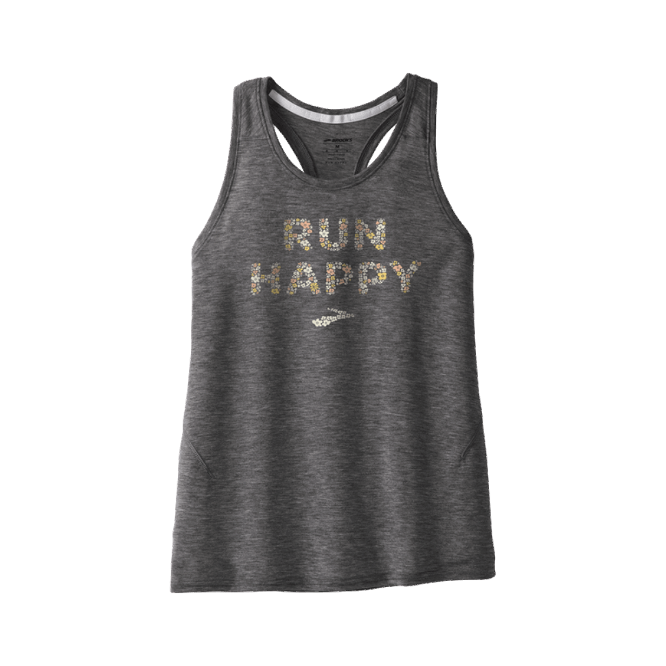 Brooks Distance Grafik Tank Heather Shadow Grau-blumig