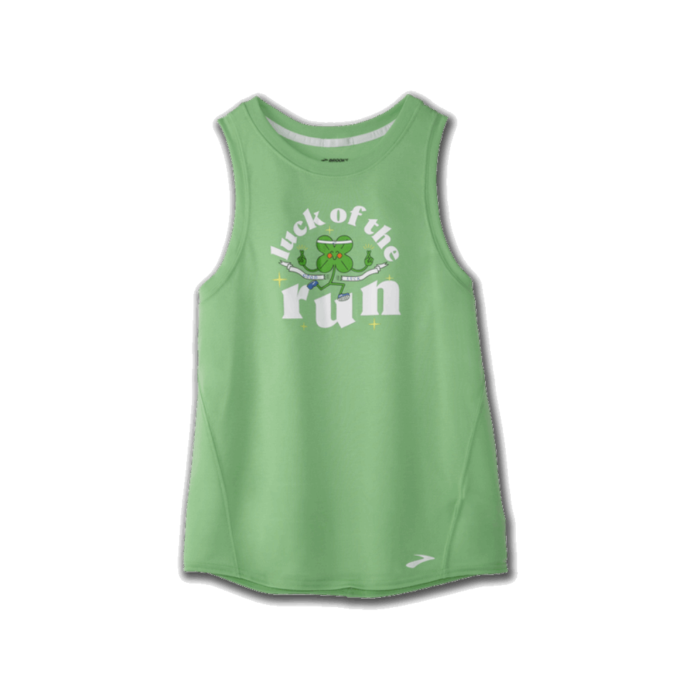 Brooks Distance Graphic Tank Heather Mint-Glück Des Laufs