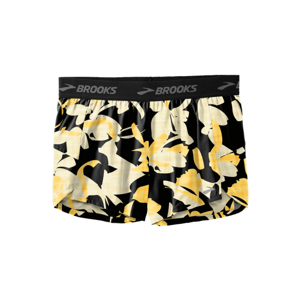 Brooks Chaser 3" Kurz Schwarz-goldenes Stunden-Blumenmuster